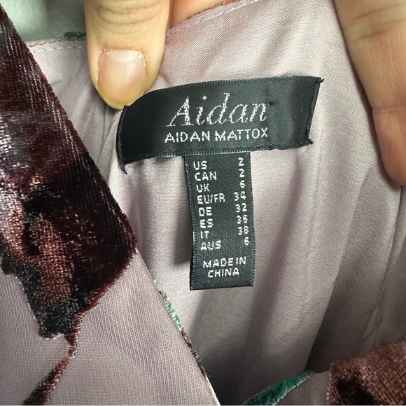 Aidan by Aidan Mattox Velvet Wrap Maxi Dress Gown - Picture 7 of 11